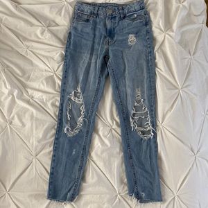 Barley worn pair of mom jeans